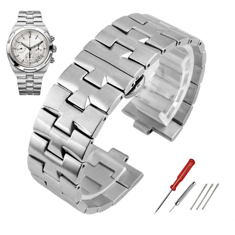 Stainless Steel Watches for VC 47040 47660/000G-9829 Chain Metal Strap 24*7mm Silver Bracelet Wristband Men's Watch Chain