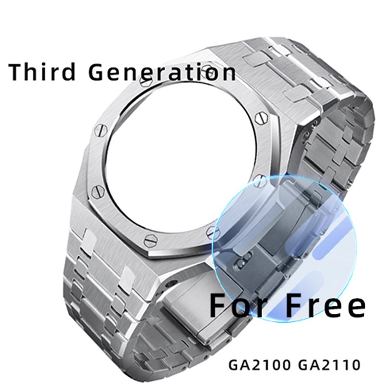 GA2100 Metal Bezel Strap Stainless Steel Casioak Watchband Watch GA2110 Adjustment Accessories Kit With Tools