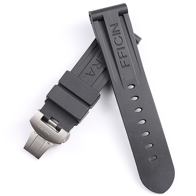 High Quality 22 24mm Rubber Watchband For Panerai Pam Black Sport Waterproof Watch Strap Strap Wristband Logo Silicone On