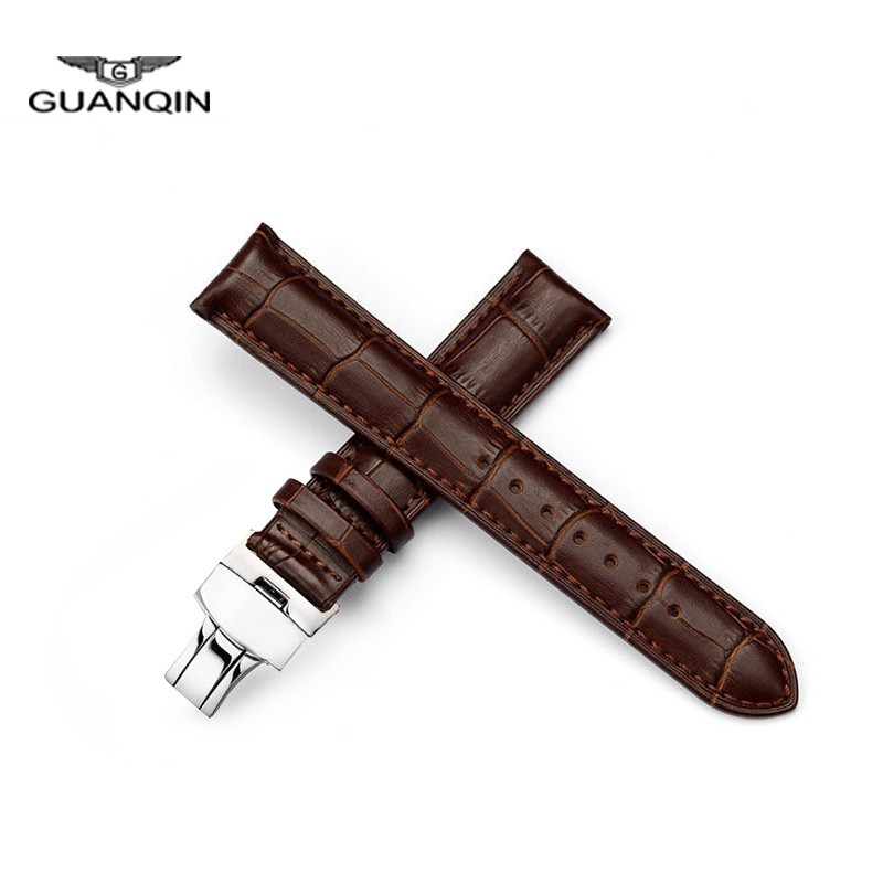 GUANQIN original strap for 20mm black brown for GUANQIN watch 20022