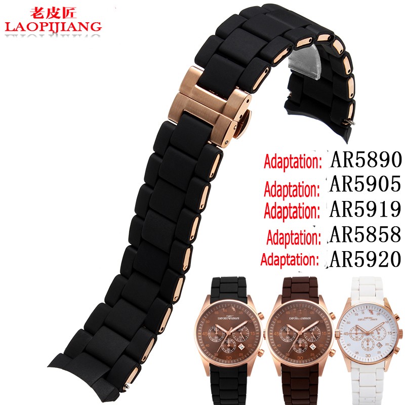 23mm 20mm Silicone Rubber Hard Watchband In Rubber For AR5890 AR5889 AR5858 AR5920 AR5868 AR8023 Man Woman Watch Band Bracelet