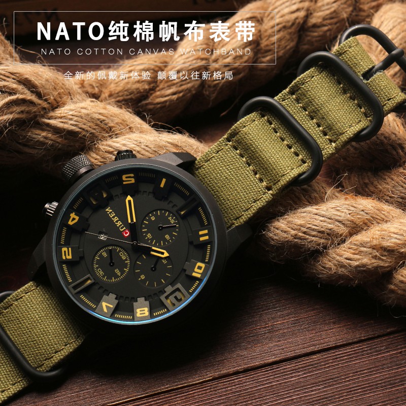 High Duty Quality Watchband 20mm 22mm 24mm 26mm Black Army Green Zulu NATO Nylon Canvas Canvas Watch Strap Black Silver Buckle
