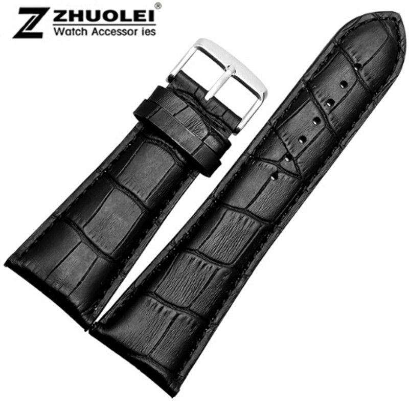 Watch Strap 23mm 24mm 26mm 28mm Big Width Black Brown Mens Crocodile Genuine Leather Watch Strap Band Bracelets Free Shipping