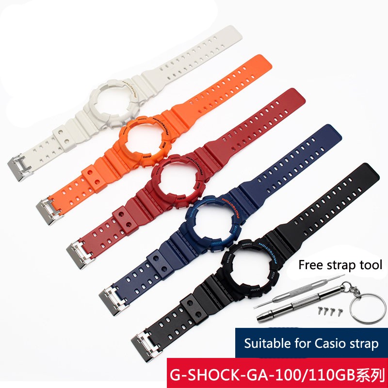 Soft Silicone Rubber Strap For Men And Women Shiny Bracelet Replacement Strap For G Shock GD GA GLS-100 110 120 Resin Watch