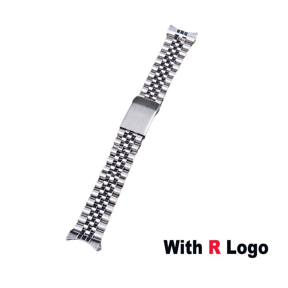 18mm 19mm 20mm 316L Stainless Steel Sliver Gold Jubilee Watch Strap Band Bracelet Compatible for Seiko5 Rolex Watch