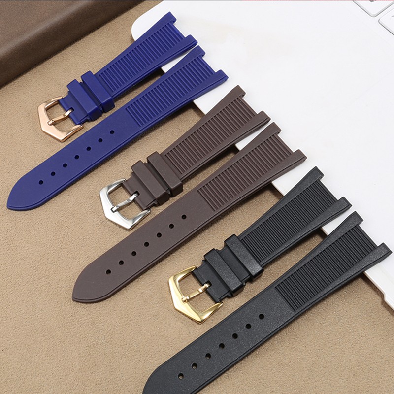 High Quality 25mm Rubber Silicone Watch Strap for Patek PP 5711/5712G Nautilus Wristband Men Women Dedicated Prong Bracelet