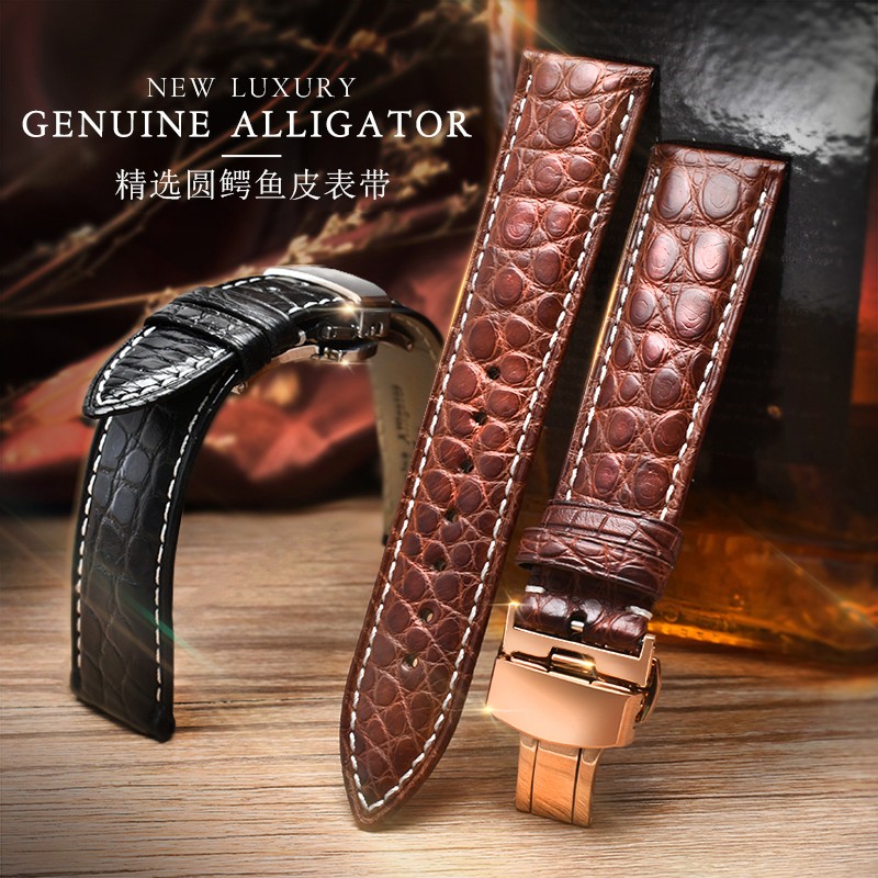 Crocodile crocodile leather strap for Longines Master Omega men and women butterfly clasp watchband 12 14 16 18 20 22 24mm