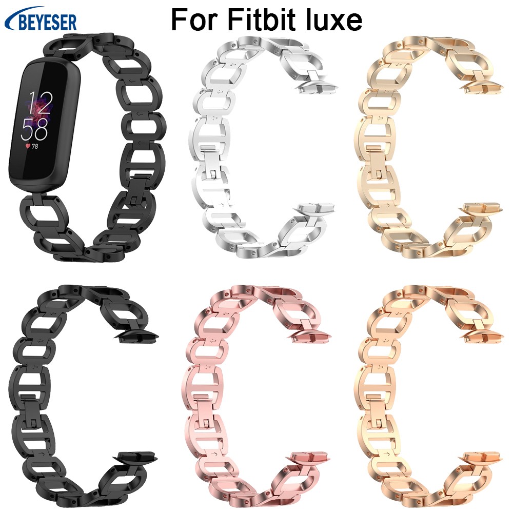 أسورة ذكية Fitbit Luxe فاخرة مصنوعة من الاستانلس ستيل سوار ساعة بديل معدني لملحقات Fitbit luxe