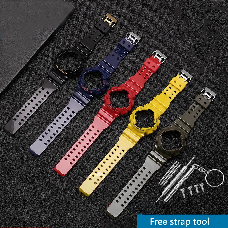 Watch Accessories Resin Strap Men Pin Buckle Strap Case for Casio G-SHOCK GA-110 GA-100 GD-1205146 5081 Waterproof Watch Band