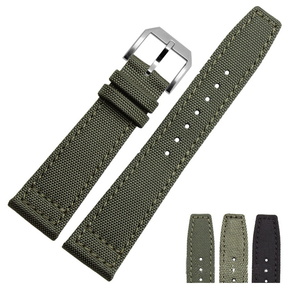 20mm 21mm 22mm Nylon Canvas Fabric Watch Band For IWC Pilot Neurological Time Zone Top Gun Strap Green Black Watch Straps Straps