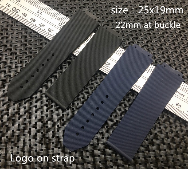 Watch Accessories Silicone Strap For Hublot Men Watchband 25*19mm 22mm Buckle Strap Male Top Brand Watch Strap Band Fusion Chain