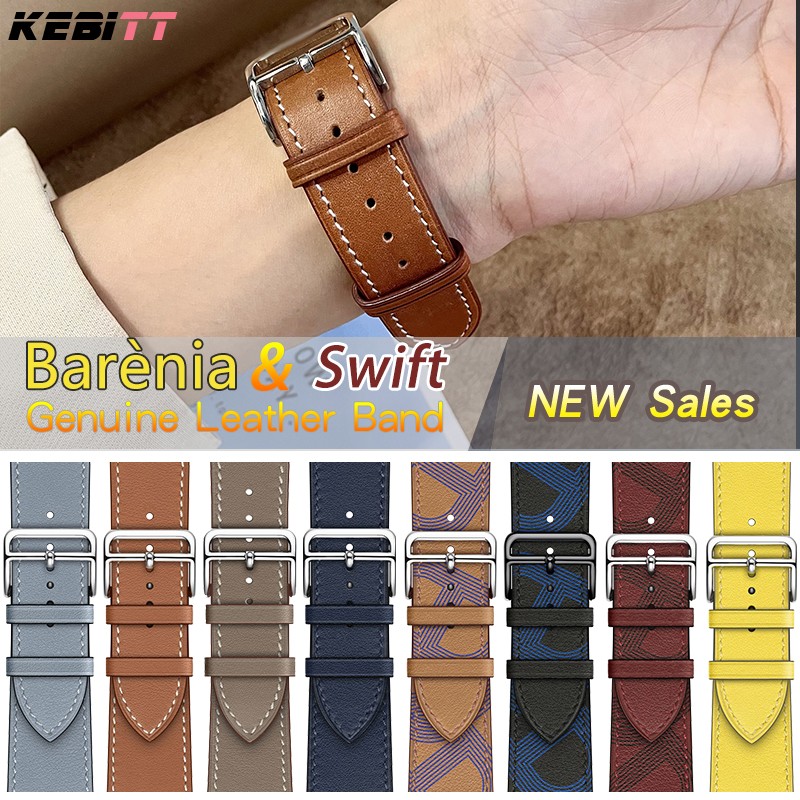 Kebitt High Quality Genuine Leather Single Round iWatch Smart Watch Strap for Apple Watch 7 6 Se 5 4 3 Strap 40mm 44mm 41mm 45mm