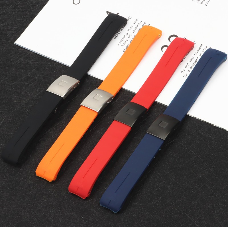 Soft Silicone Watch Band 21mm Fit For Tissot Strap For T013 T047 Rubber T-sports Watchband Waterproof For T013420A T047420A