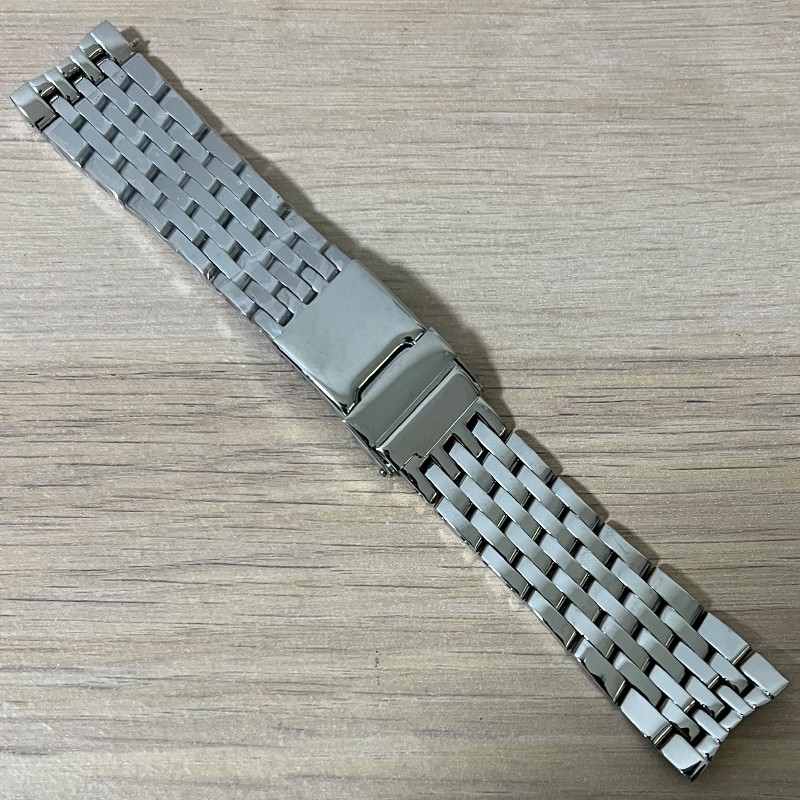 22 24mm high quality stainless steel silver polished watchband for breitling navitimer wristband deployment clasp logo on