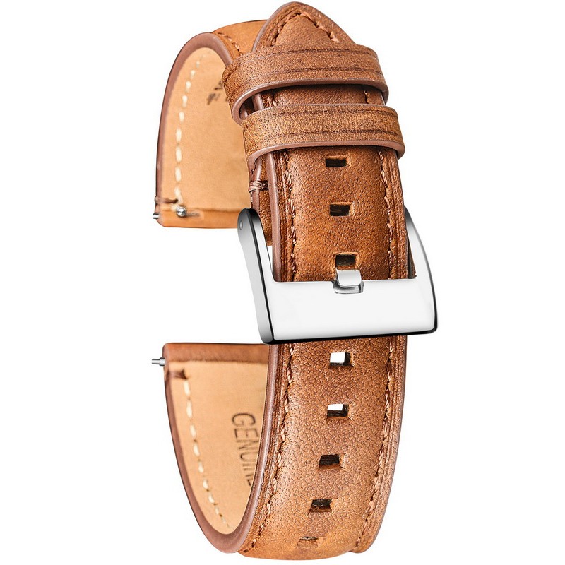 HEMSUT Genuine Leather Watch Strap for Man Women Quick Release Handmade Vintage Cowhide Watch Strap 18mm 20mm 22mm 24mm