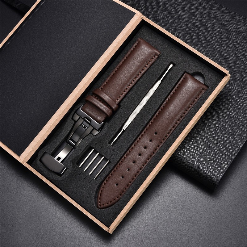 18mm 20mm 22mm 24mm Leather Strap For Samsung Galaxy Watch Active 2 44mm 40mm Band Bracelet Replacement Wristbands With Box