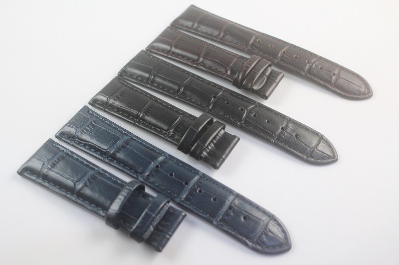 21mm (blackle18mm) T099407A High Quality Silver Butterfly Buckle + T099 Brown Blue Genuine Leather Black Watch Bands Strap