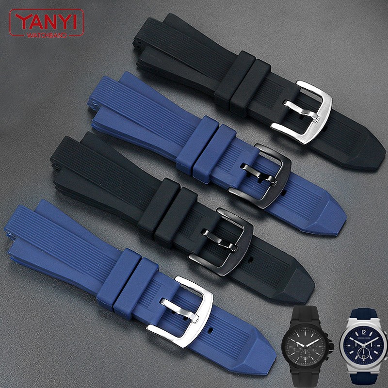 Silicone Rubber Watch Band Convex Interface 13mm For M-K MK8184 MK8295 MK8296 MK8445 MK8152 Watchband Man Watches Strap