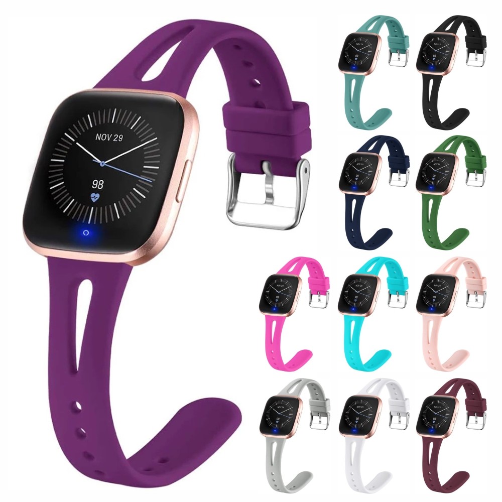 Ouwegaga Slim Sport Bands Multicolor Compatible for Fitbit Versa 2 / Versa 1 / Versa Lite Silicone Bracelets for Women Men