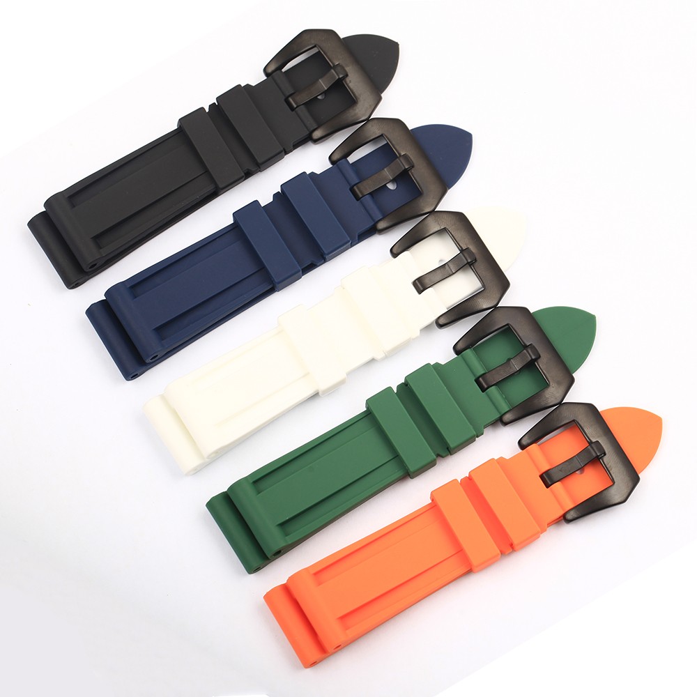 Men's 22mm 24mm 26mm rubber watch band waterproof watch silicone watch strap black, blue, green, orange, white watchband