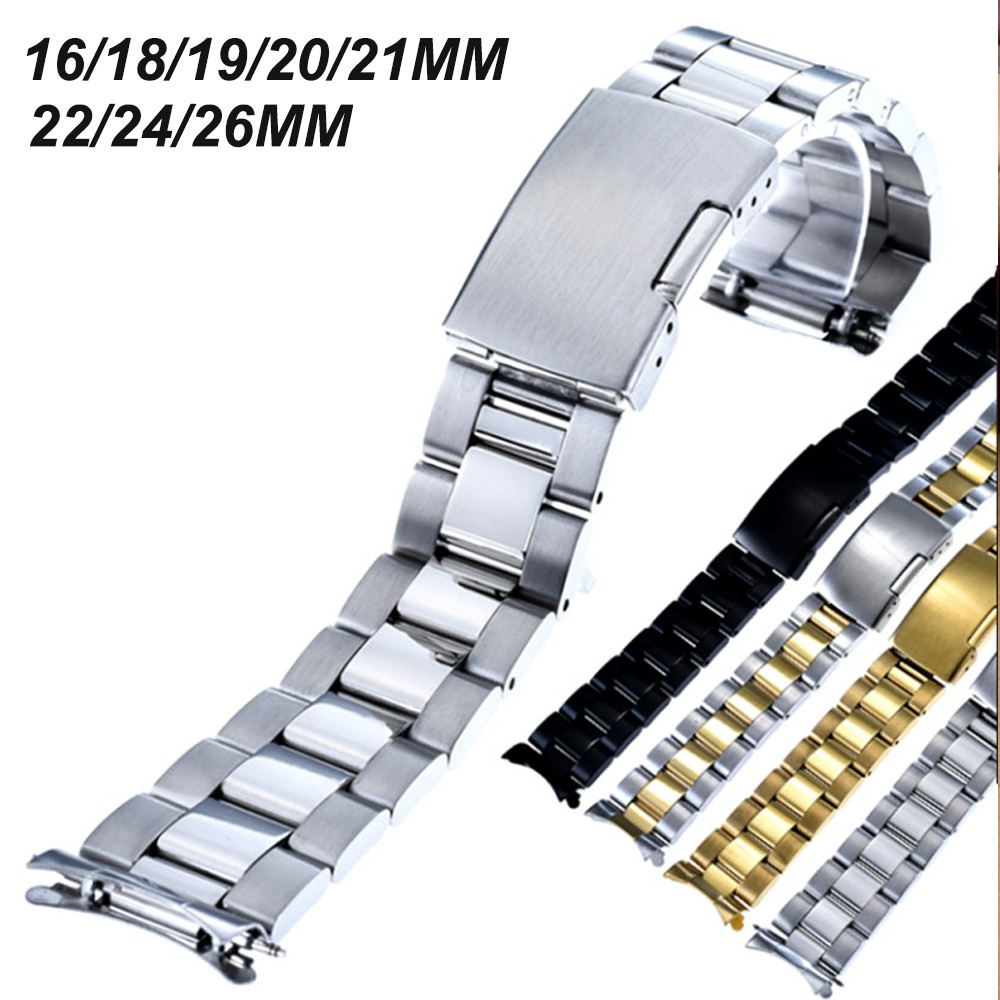 16 18 19 24 21 26mm Strap for Samsung Galaxy Watch 4 42mm/46mm Watch 3 45 41mm Stainless Steel for Huawei Watch GT2 2e 22mm 20mm