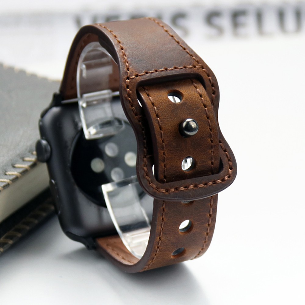 Genuine Leather Korea Strap for Apple Watch 7 Band 45/41mm 44/40mm 42/38mm Bracelet Apple Watch Strap for iWatch 6 5 4 3 2 1 SE