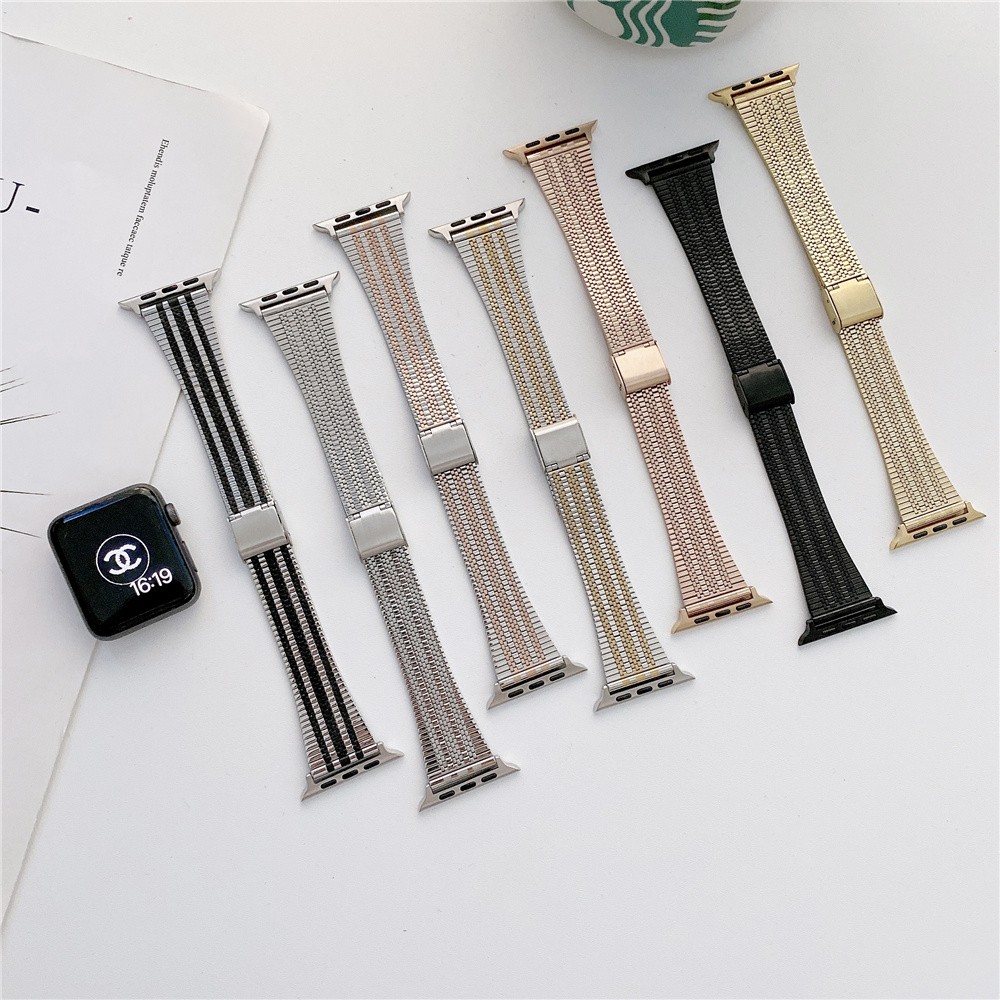 slim milanese strap for Apple watch band 7 6 SE 5 4 3 38mm 40mm 41mm stainless steel wriststrap iwatch 6 42mm 44mm 45mm bracelet