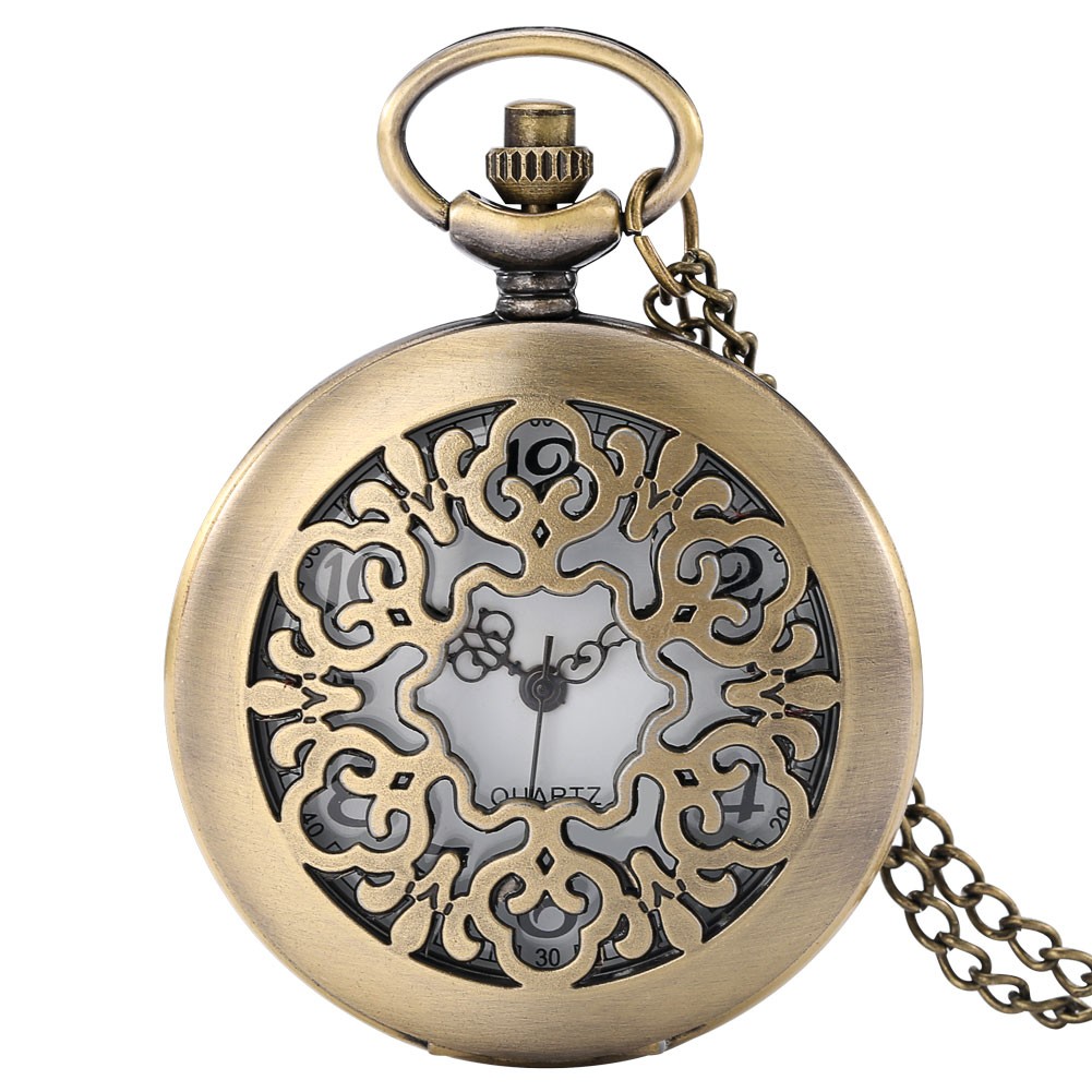 Fashion Vintage Hollow Men Quartz Pocket Watch Unique Style Personality Commemorative Watches Collection Gifts For Husband