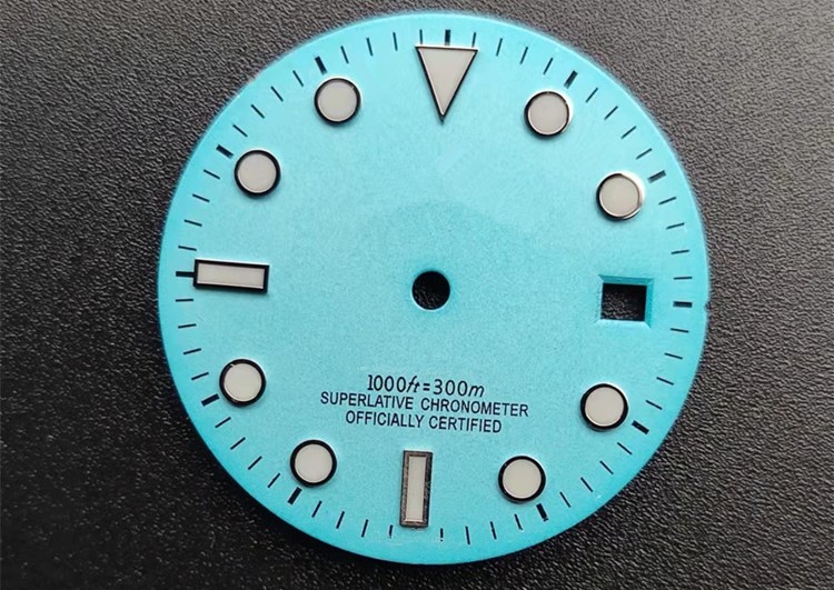 28.5mm luminous blue watch dial with R logo for 2824/2836 . movement