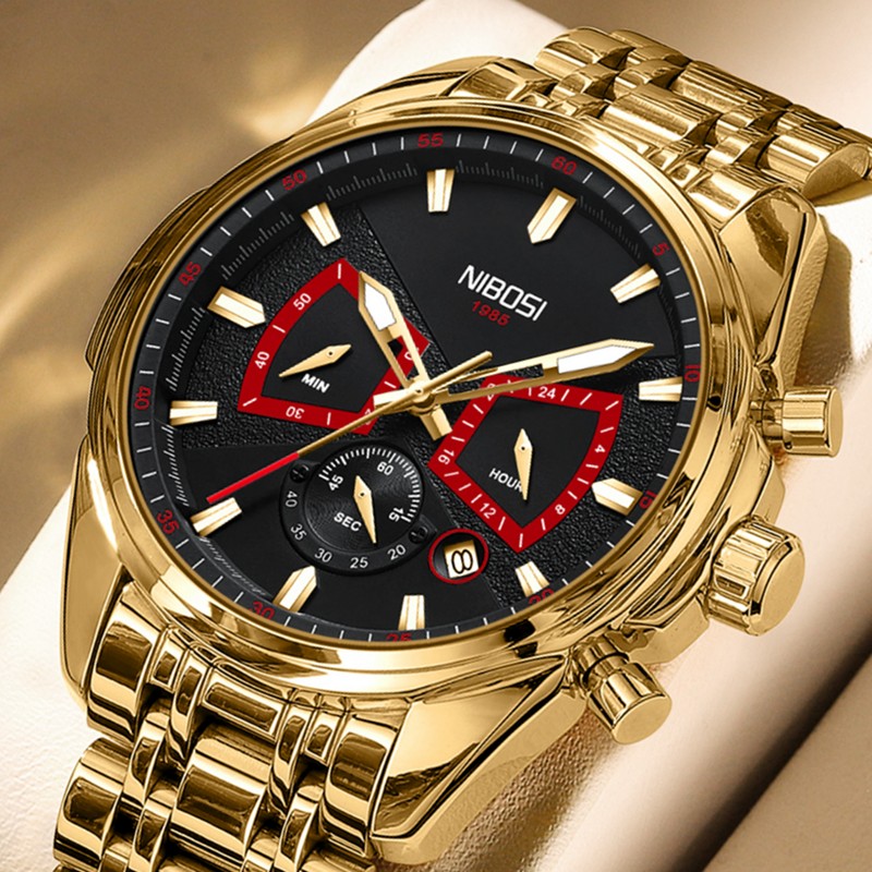 NIBOSI Mens Watches Luxury Brand Waterproof Quartz Military Wristwatch Men Sports Watch Automatic Date Relogio Masculino