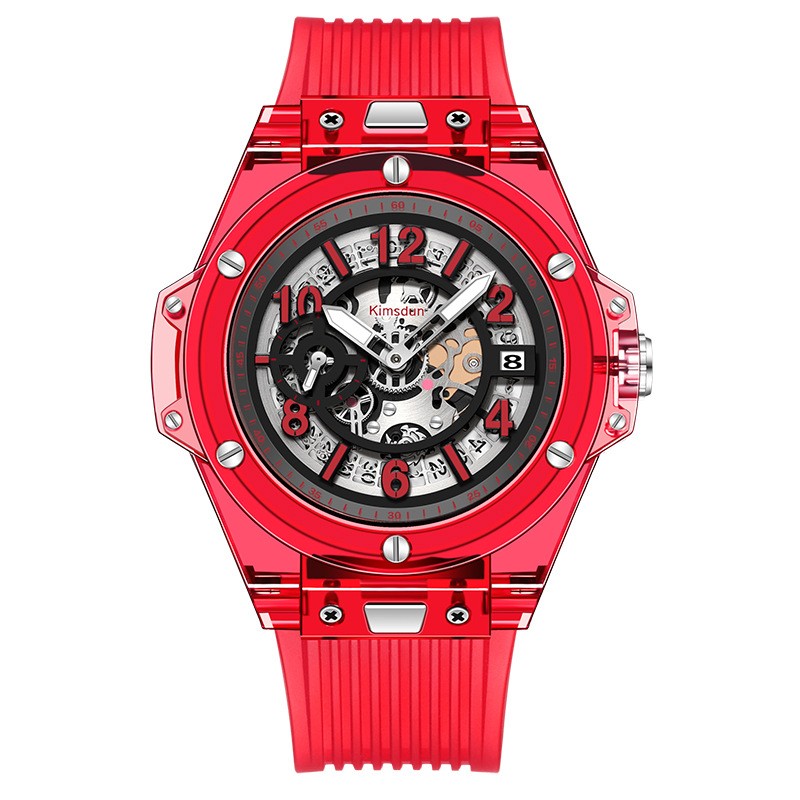 Luxury Fashion Watch Men Quartz Calendar Transparent Case Watches Waterproof Male Wristwatch Hombre Relogio Masculino