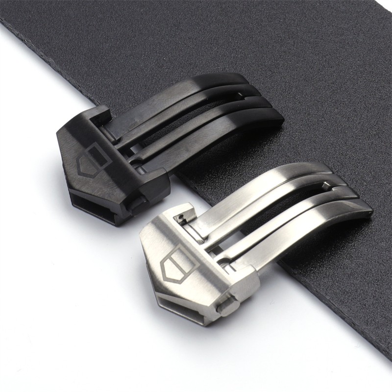 High qualitySilver Black Color Stainless Steel Watch Band Buckle For Tag Heuer Rubber Leather Strap Belt Carrera Clasp 18mm