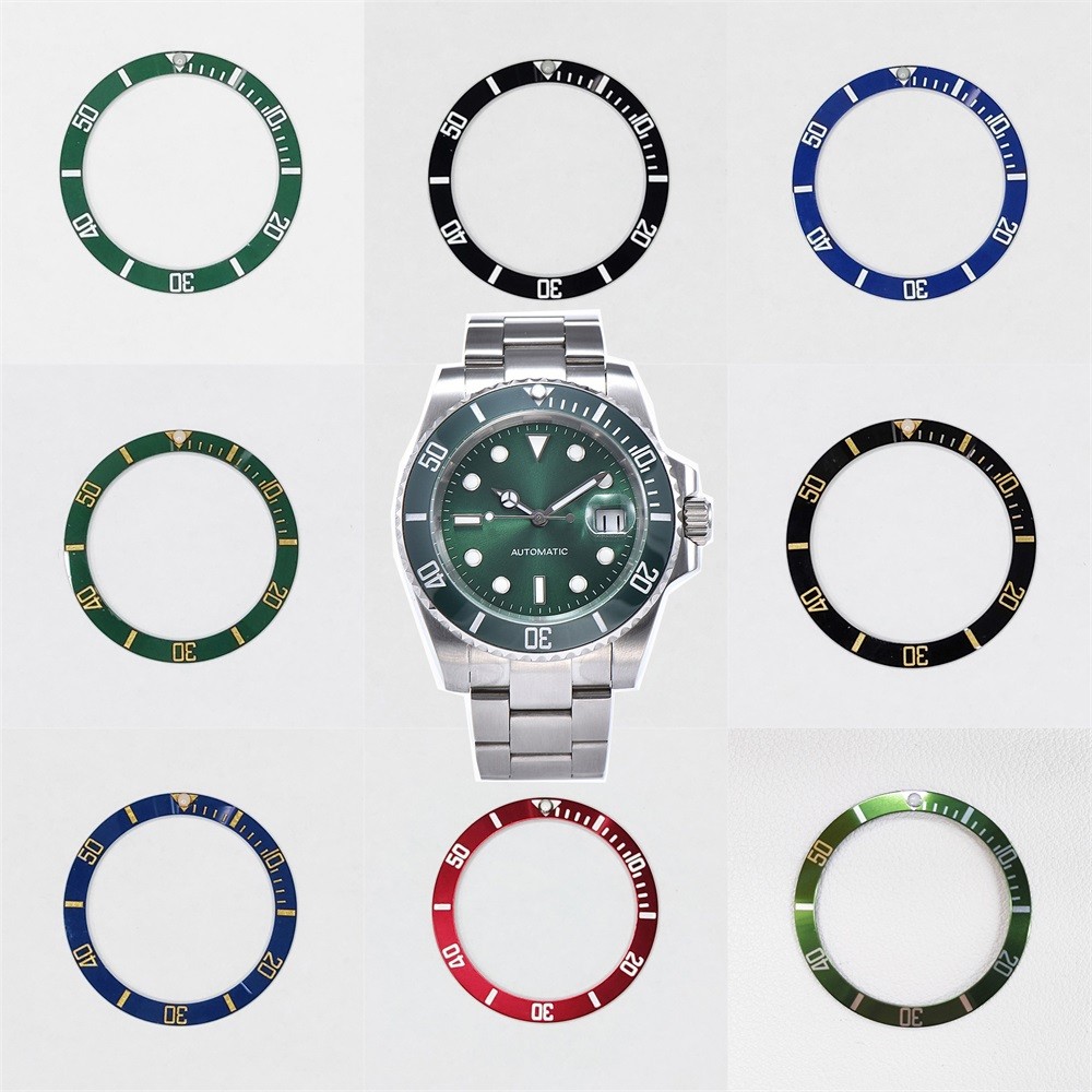 Black/Blue/Green Mens Watches Replacement Accessories Watch Face Bezel Ceramic Insert for 40mm Sub-automatic 38mm