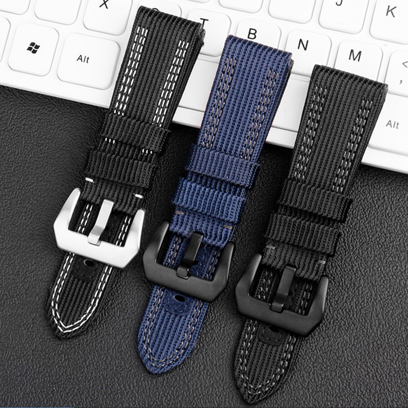 Thick Nylon Watch Band For Men's Watch Canvas Leather Business Watches