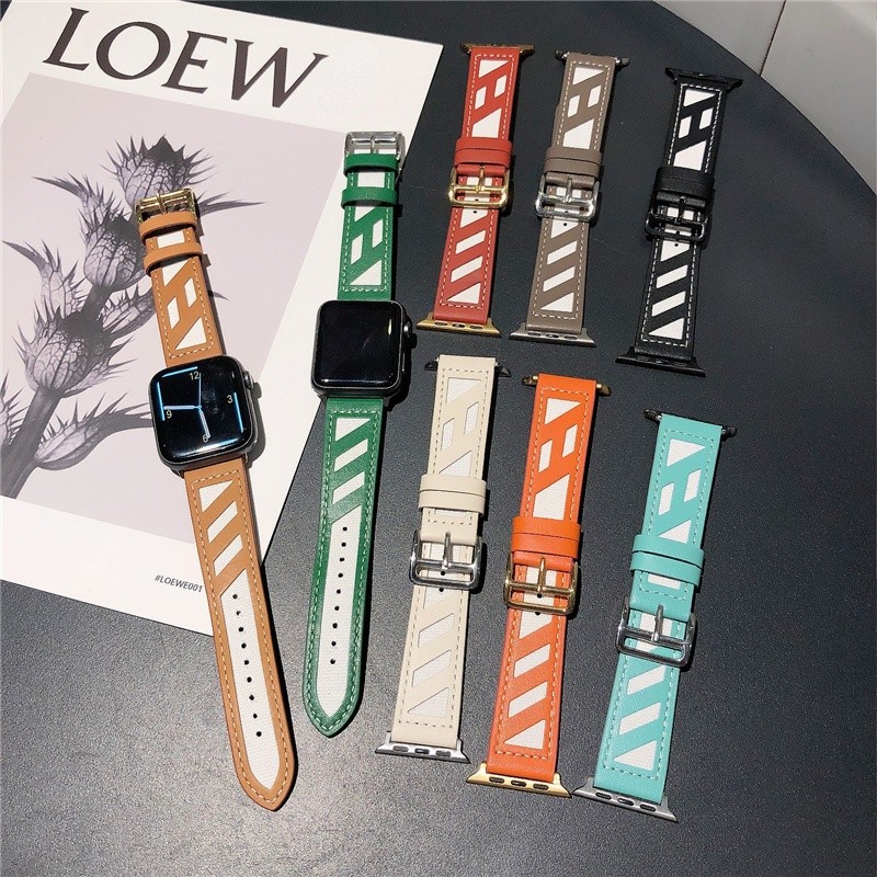 Womens Style Leather Strap for Apple Watch Band 44mm 40mm 42mm 38mm Korea for iWatch Series 3 4 5 6 SE 7 45mm 41mm Wristband