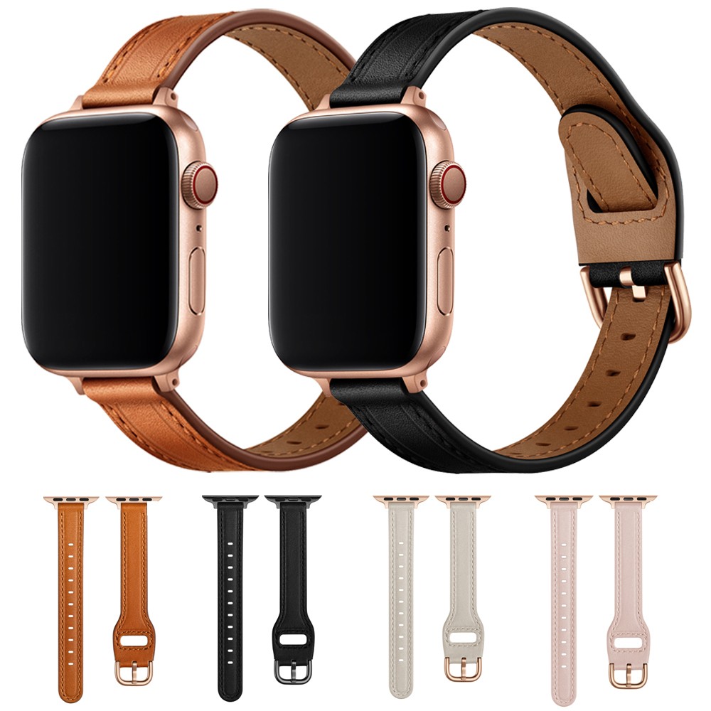 Soft Leather Watch Band for Apple Watch Strap 41mm 45mm 38/42mm 40mm 44mm Bracelet for iWatch Series 7 3 5 6 SE Wrist Watchband