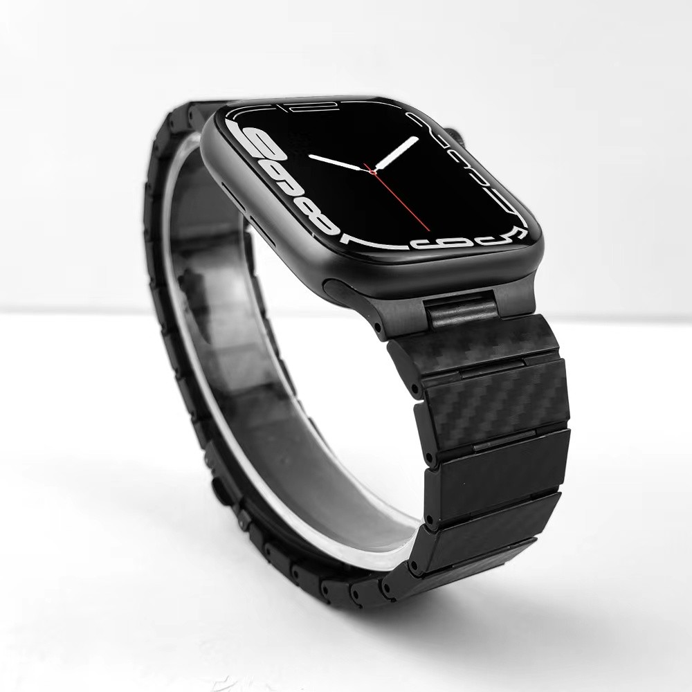 Carbon Fiber Strap for Apple Watch Band 44mm 42mm 41mm 45mm 40mm 38mm Lightweight Link Strap Bracelet iWatch Series 5 4 3 6 SE 7