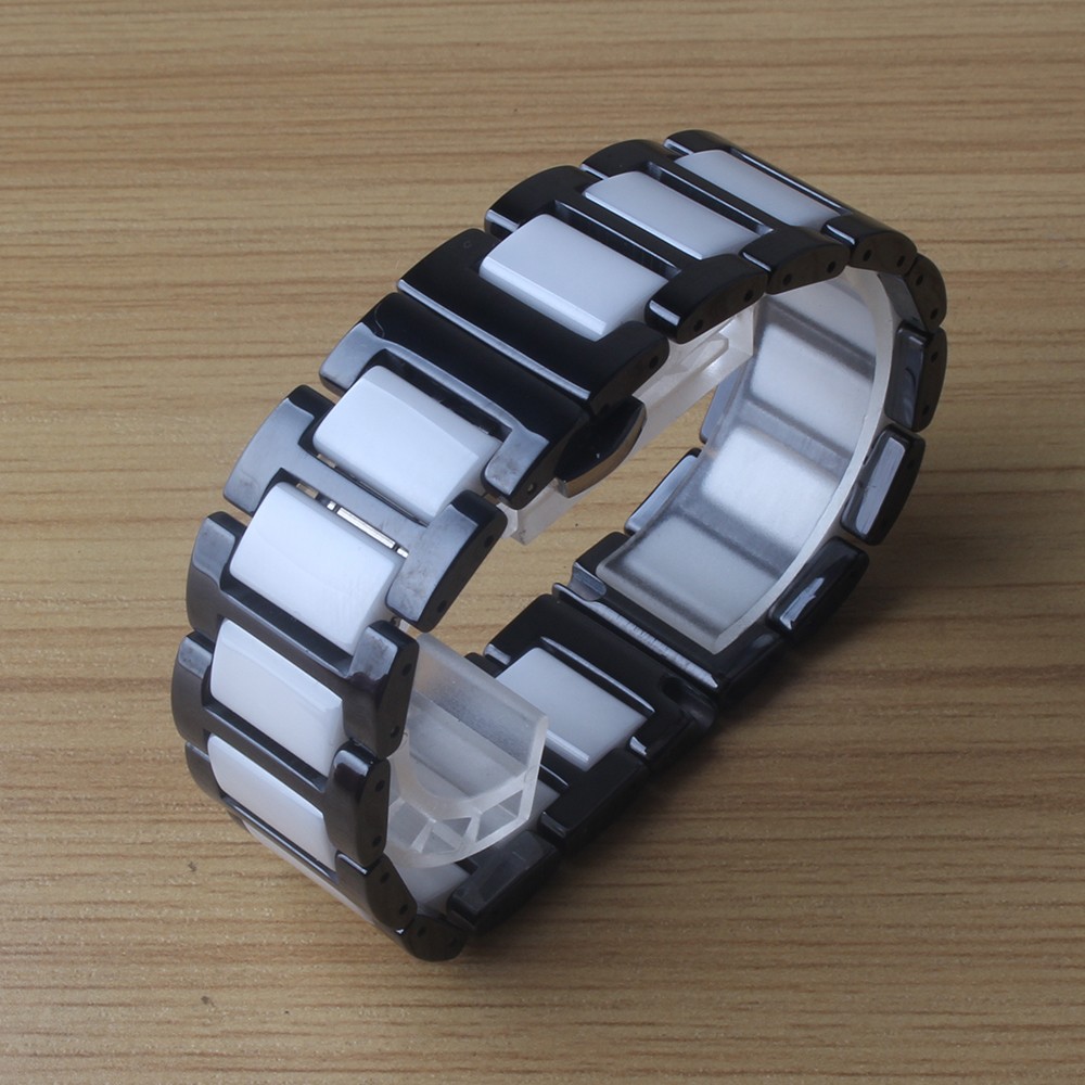 20mm 22mm Watches Ceramic White Wrap Black Fashion Two Tone Watches Accessories Forearm Bracelet Quick Release Spring Bar