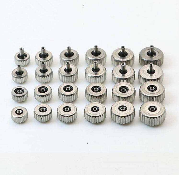 11pcs/lot silver color steel water resistant watch crown 3.5mm to 7.0mm head diameter with 2.0mm hole W2314