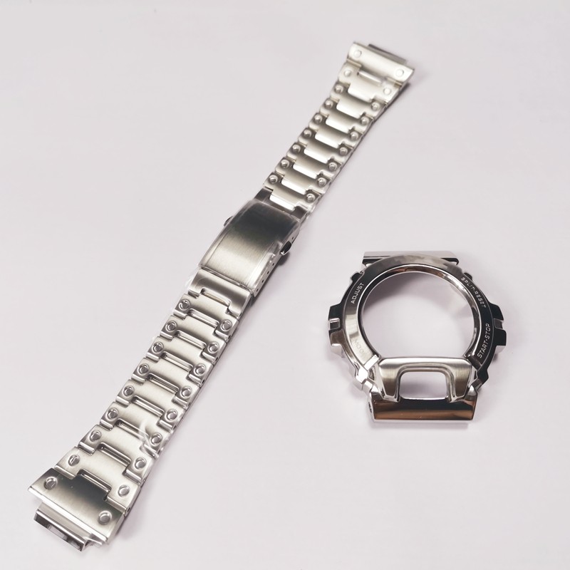 GW6900 Stainless Steel Watchband and Bezel for GW-6900 Metal Watch Band Strap Bracelet and Case Cover with Tools and Screws