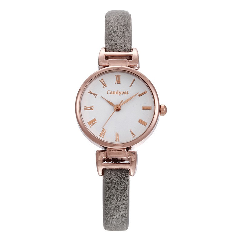 Casual and versatile little fresh Roman lady quartz watch leisure small leather fine strap student watch