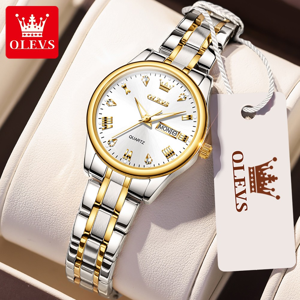 OLEVS - Women's Quartz Watch, Luxury Classic Watch, Water Resistant, Stainless Steel Band