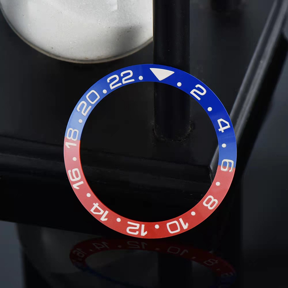 38*30.8mm oblique bezel ceramic insert GMT blue red circle white high-end luxury men's watch accessories popular item