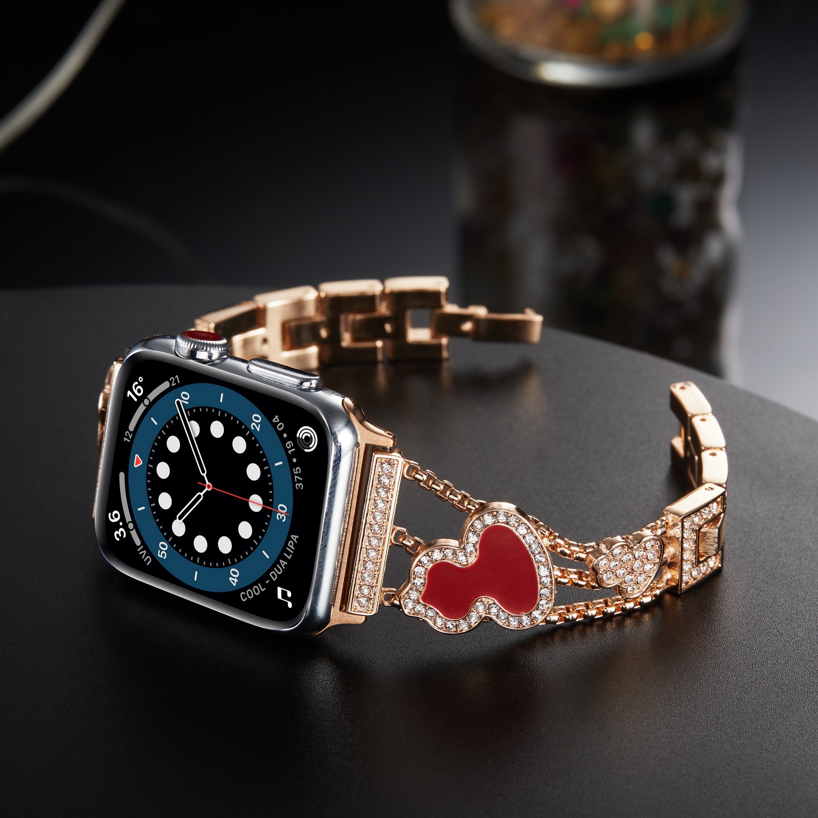 Metal strap For Apple watch 7 45mm 41mm 6 5 4 SE 44mm 40mm Ladies Luxury Smart Watch Wristband For iwatch 3 2 42mm 38mm band