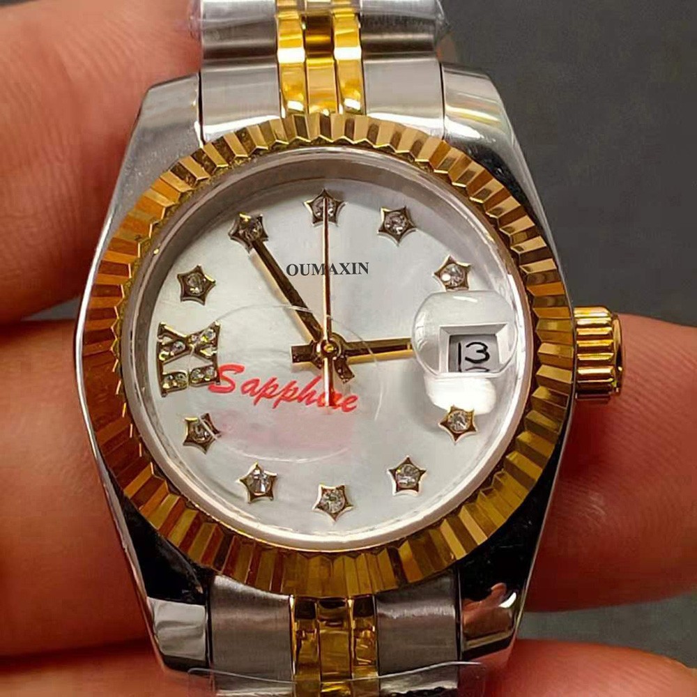 26.5mm Ladies Watch Automatic Mechanical Sapphire 316L Stainless Steel White Dial Ladies Clock125633