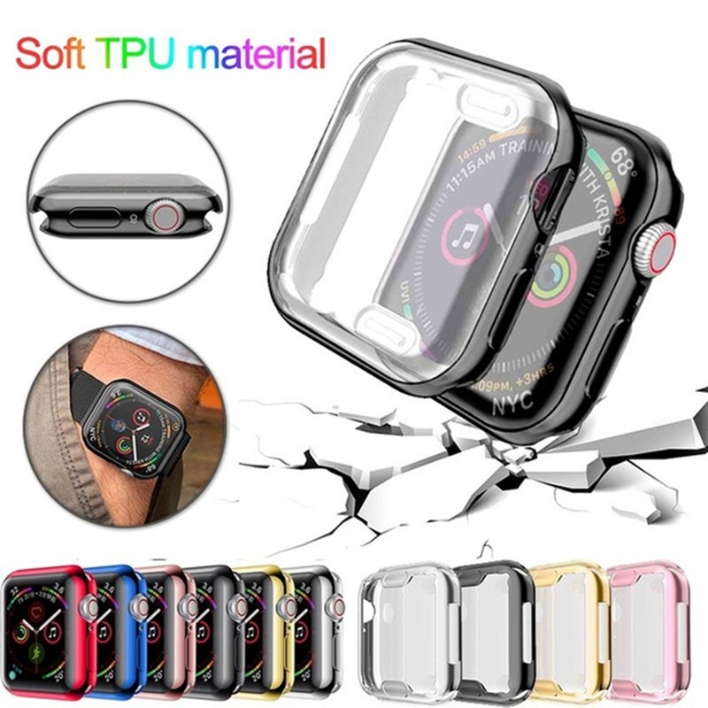 360 Soft Clear TPU Screen Protector Case For Apple Watch Series 7 6 5 4 3 2 1 SE 44mm Applewatch IWatch Bumper Accessories