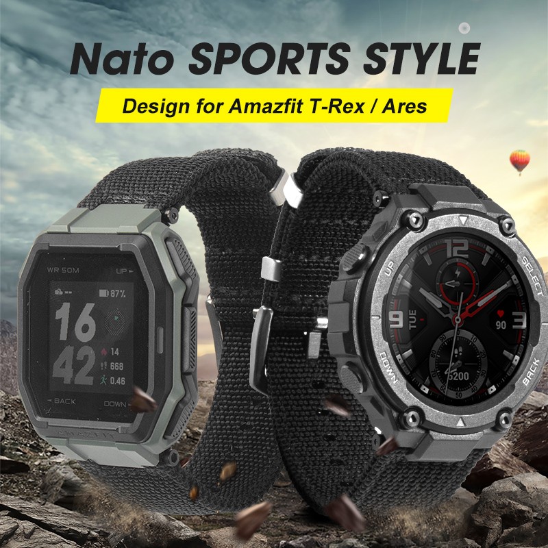 النايلون حزام (استيك) ساعة الفرقة ل Amazfit T ريكس T-ريكس آريس ساعة ذكية شريط للرسغ استبدال اكسسوارات سوار