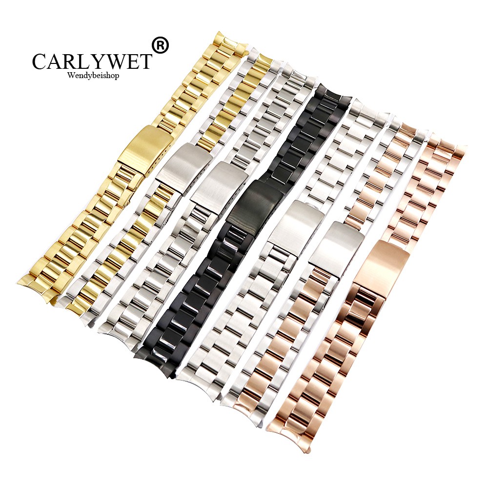 CARLYWET - Rose Gold or Silver Two-tone Watch Band for Datejust 13 17 19 20 mm 316L