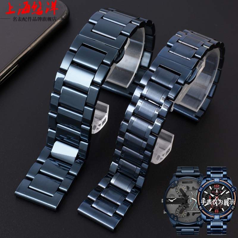 For Men Fashion Watch Dark blue Stainless Steel Watchband Metal Bracelet Strap Wrist Watch Mesh 18mm 20mm 21mm 22mm