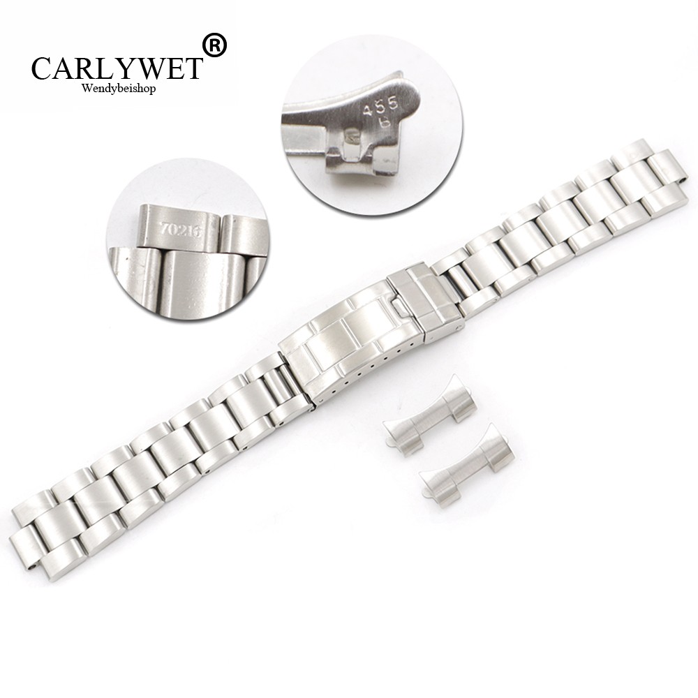 CARLYWET - Steel watch band, 20 mm, slide closure, antique, Submariner Oyster 70216 455B